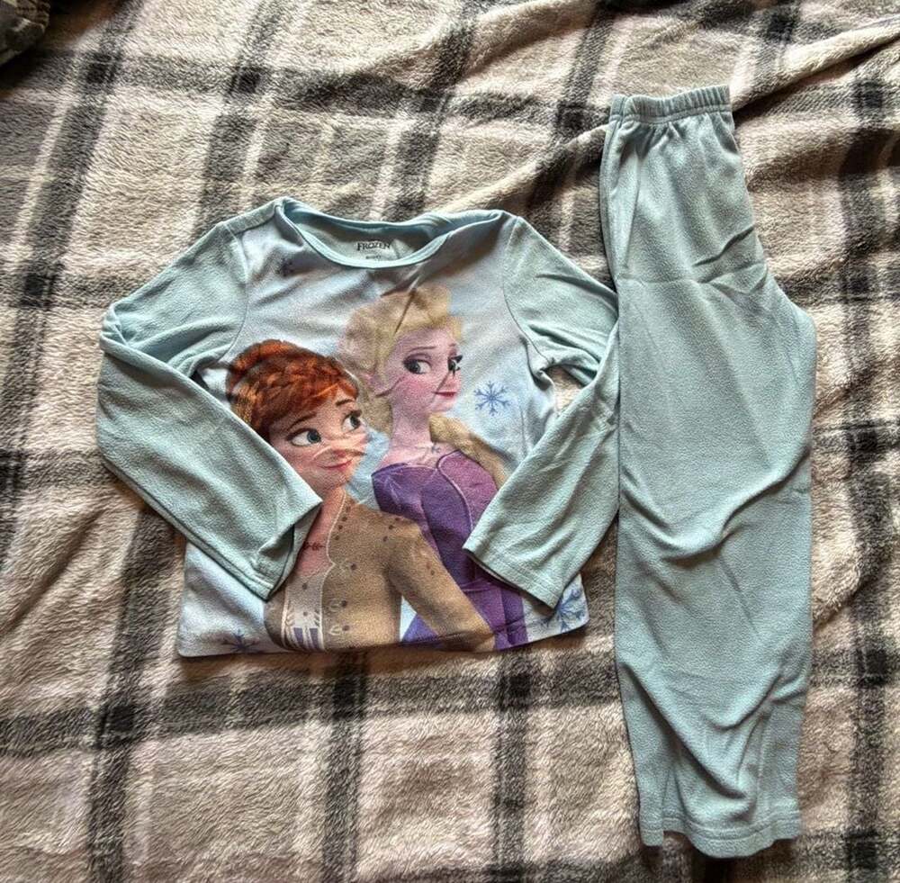 Disney Frozen Girls Anna and Elsa Fleece 2-Piece Pajama Set Size XS 4/5